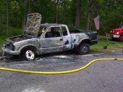 Roadside truck fire